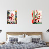 retro Santa rendier Kerstmis Muurkunst Sets (Slaapkamer)