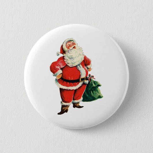 Retro Santa Ronde Button 5,7 Cm (Voorkant)
