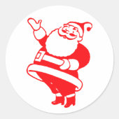 Retro Santa Ronde Sticker (Voorkant)