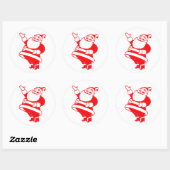Retro Santa Ronde Sticker (Vel)