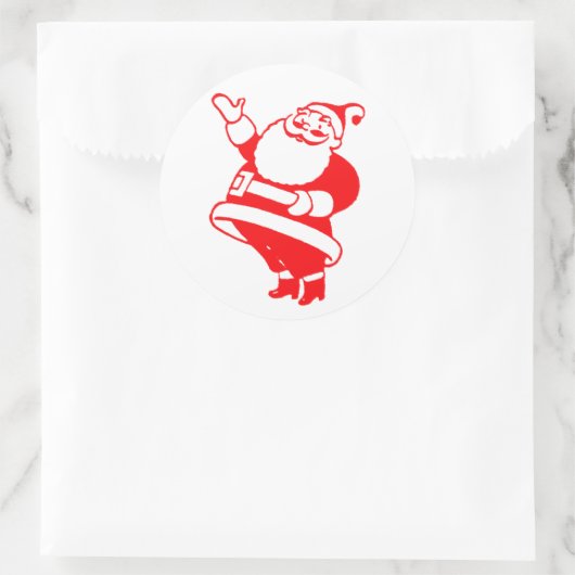 Retro Santa Ronde Sticker (Tas)