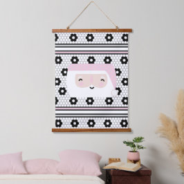 Retro Santa Roze Kinder Kerst Hangend Wandkleed