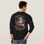 Retro Santa’s Workshop Crew Holiday T-shirt (Achterkant volledig)