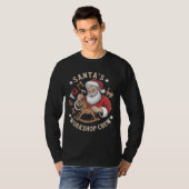 Retro Santa’s Workshop Crew Holiday T-shirt (Voorkant volledig)