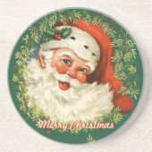 Retro Santa Sandstone Onderzetter (Voorkant)