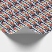 retro  Santa scene Holiday Cadeaupapier (Hoek)