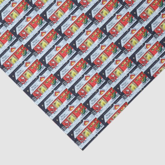 retro  Santa scene Holiday Tissuepapier (Detail)