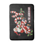 Retro Santa Sending Joy Kerstmis op maat Badmat (Voorkant Verticaal)