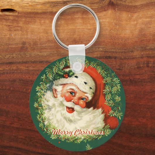 Retro Santa Sleutelhanger (Voorkant)