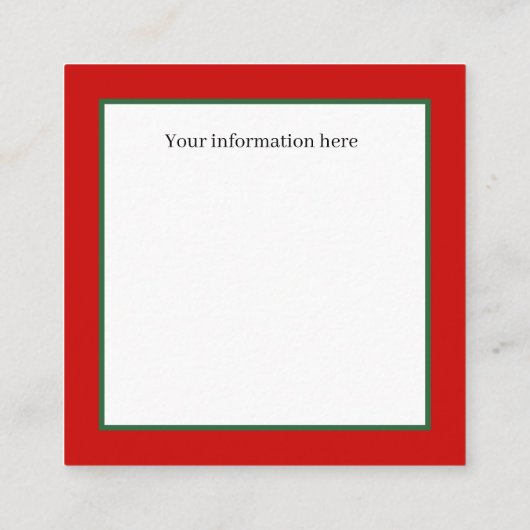 retro  Santa sneeuwman voegt informatie toe Vierkante Visitekaartje (Achterkant)