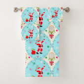 Retro Santa Speling Tennis Ogee Patroon Bad Handdoek (Insitu)