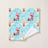 Retro Santa Speling Tennis Ogee Patroon Bad Handdoek (Wasdoekje)
