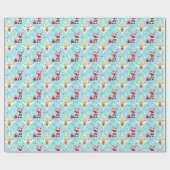 Retro Santa Speling Tennis Ogee Patroon Cadeaupapier (Vlak)