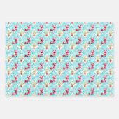 Retro Santa Speling Tennis Ogee Patroon Inpakpapier Vel (Voorkant 2)