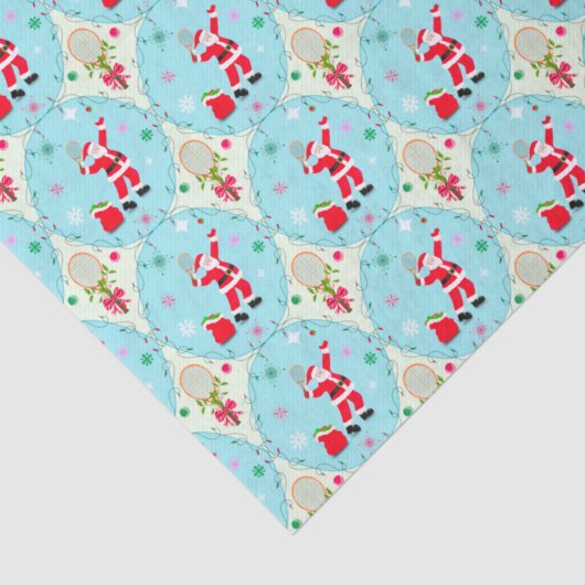 Retro Santa Speling Tennis Ogee Patroon Tissuepapier (Detail)