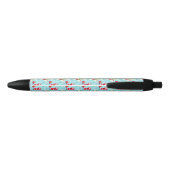 Retro Santa Speling Tennis Ogee Patroon Zwarte Inkt Pen (Achterkant)