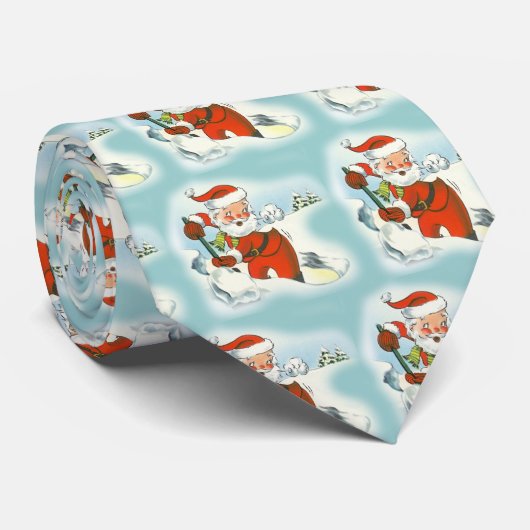 Retro Santa stropdas (Opgerold)