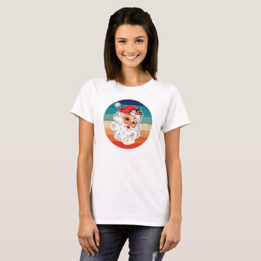  retro Santa sunset T-shirt (Voorkant volledig)