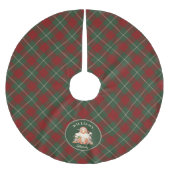 Retro Santa Tartan met kerstmis op naam Kerstboom Rok (Voorkant)