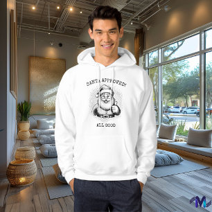 Retro Santa-trui - Vintage Halftone Zwarte Ontwerp Hoodie