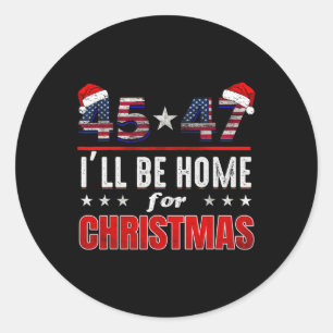 Retro Santa Trump 47e President waar ik voor thuis Ronde Sticker