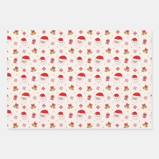 Retro Santa Vakantie inpakpapier (Voorkant 3)