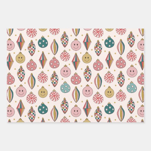 Retro Santa Vakantie inpakpapier (Voorkant 2)