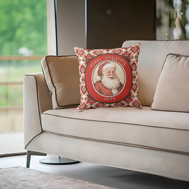  Retro Santa vakantiepatroon Kussen (Creator heeft geüpload)