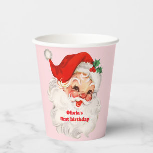 Retro Santa verjaardag Papieren Bekers