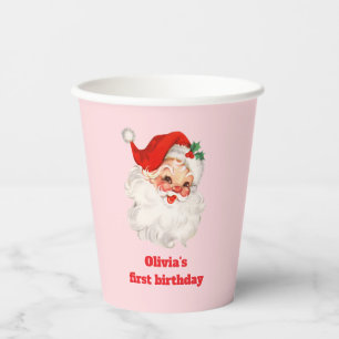 Retro Santa verjaardag Papieren Bekers