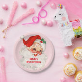 Retro Santa verjaardag Papieren Bordje (Feest)