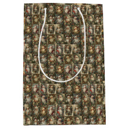 Retro Santa & Victorian Christmas Collage Medium Cadeauzakje