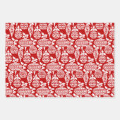 Retro Santa Vignette Inpakpapier Vel (Voorkant 3)