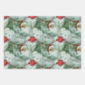 Retro Santa Vignette Inpakpapier Vel (Voorkant)
