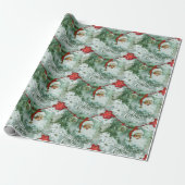 Retro  Santa Vignette Wrapping Paper Cadeaupapier (Uitgerold)