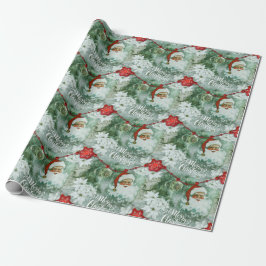 Retro  Santa Vignette Wrapping Paper Cadeaupapier