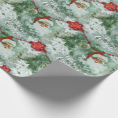 Retro Santa Vignette Wrapping Paper Cadeaupapier (Hoek)