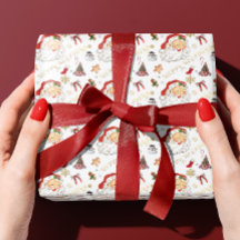 Retro Santa White en Red Alles Kerstmis