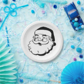 Retro Santa White Papieren Bordje (Feest)