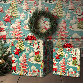 Retro Santa Wonderland 2 Cadeaupapier