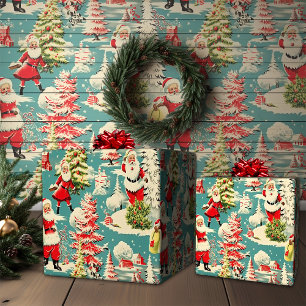 Retro Santa Wonderland 2 Cadeaupapier