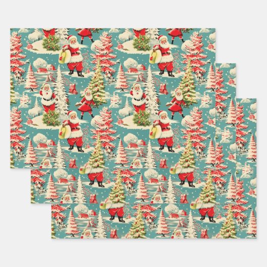 Retro Santa Wonderland 2 Inpakpapier Vel (Set)