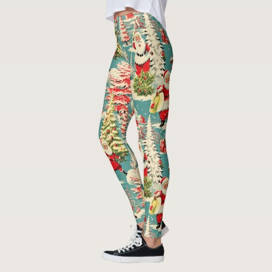Retro Santa Wonderland 2 Leggings (Links)