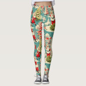 Retro Santa Wonderland 2 Leggings (Voorkant)