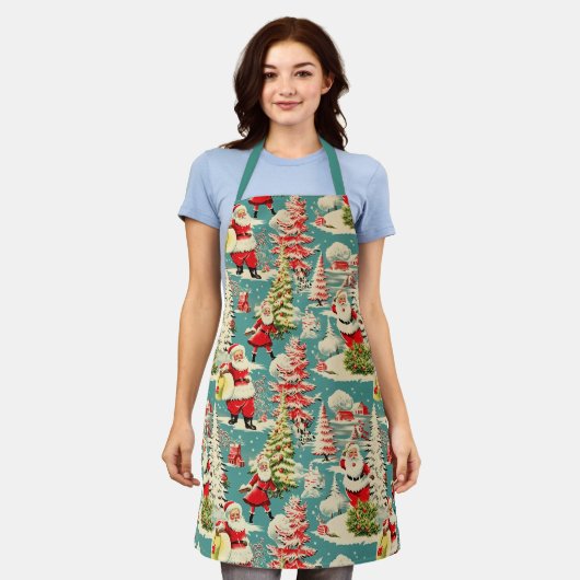 Retro Santa Wonderland 2 Schort (Gedragen)