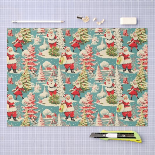 Retro Santa Wonderland 2 Tissuepapier (Craft)