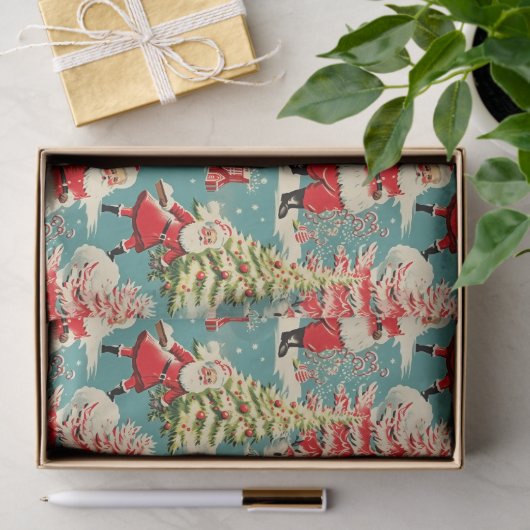 Retro Santa Wonderland 2 Tissuepapier (Geschenk)