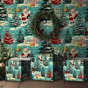 Retro Santa Wonderland Cadeaupapier