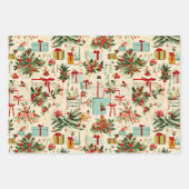 Retro Santa Wonderland Inpakpapier Vel (Voorkant 2)