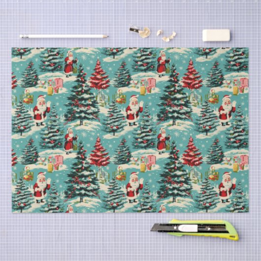 Retro Santa Wonderland Tissuepapier (Craft)
